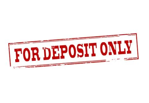 For deposit only Stock Illustration