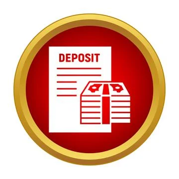 Deposit slip and money stack icon Stock Illustration