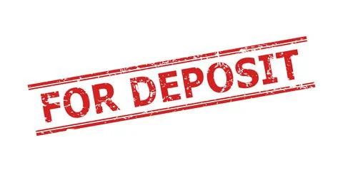 FOR DEPOSIT Stamp with Corroded Surface and Double Parallel Lines Stock Illustration