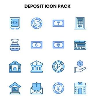 Deposit Two Colour Set Icons Pack イラスト素材