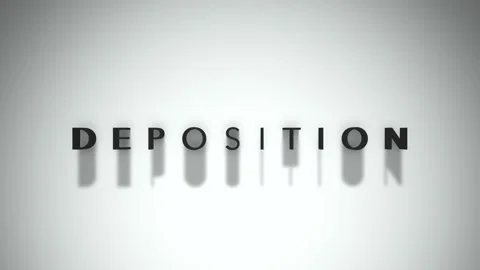 Deposition 3D title animation matte black text on a white background Stock Footage 300716530