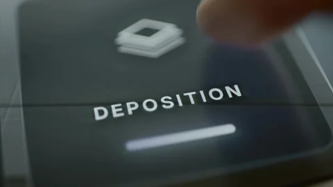 Deposition module shows layered semiconductor material symbol Stock Footage 346022875