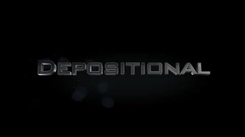 Depositional title metal text on black alpha channel background Stock Footage 296266638