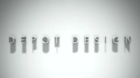 Depot design 3D title animation white text on a white background Stock Footage 299423618