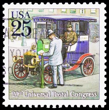 Depot-hack Type Automobile, 20th UPU Congress Issue: Traditional Mail Deliver Stock Photos
