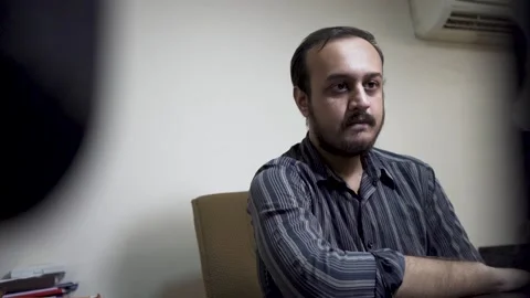 Depressed and exhausted man in the office Stock Footage 145596267