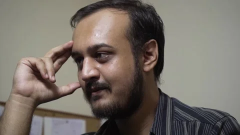 Depressed and exhausted man in the office Stock Footage 145596276