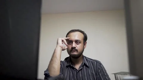 Depressed and exhausted man in the office Stock Footage 145596438