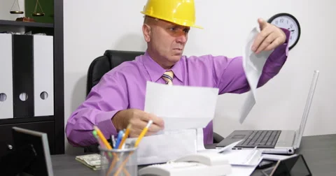 Depressed Engineer Payments Debts Deadline Stressed Man Throw US Dollars Bills Stock Footage 54528508