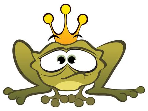 Depressed king frog Stock Illustration