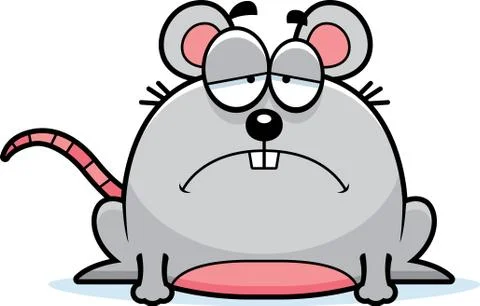 Depressed little mouse Stock Illustration