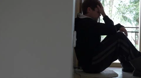 Depressed Man Dolly Shot Stock Footage 40296609