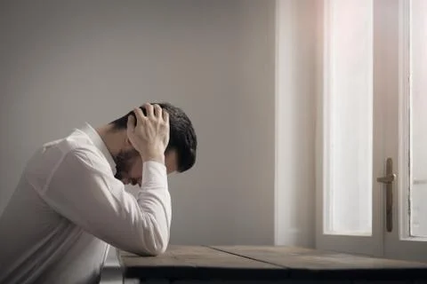 Depressed man Stock Photos
