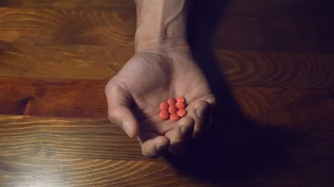 Depressed man suffering from suicidal depression want to commit suicide Stock Footage 109104438