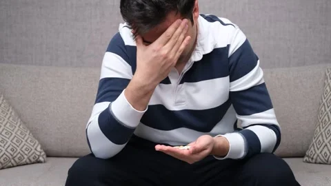 Depressed man thinking suicide Video stock 267984830