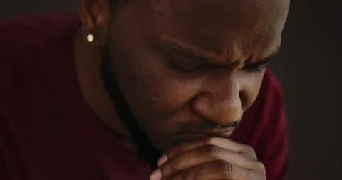 Depressed man in thoughts at home Stock Footage 156468941