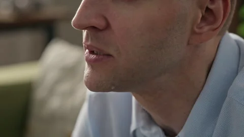 Depressed Middle Aged Man Crying during Therapy Session Stock Footage 340632418