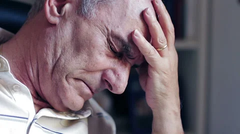 Depressed old man Stock Footage 32357675