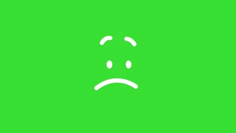 Depressed or Unhappy Face Expression 2D Animation (Chroma key) Stock Footage 318409618