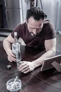 Depressed sad man crying Stock Photos