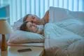 The depressed woman lay near the man Photo