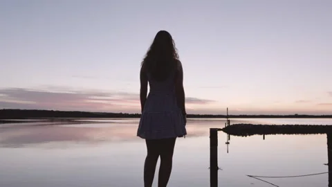 Depressed Woman Stepping Into Water To Commit Suicide Stock Footage 150094562