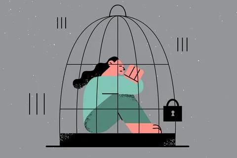 Depression, abuse, violence concept Stock Illustration