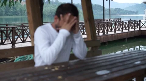 Depression alone unhappy man Stock Footage 67366181