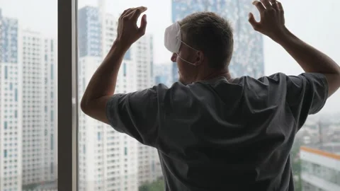 Depression and paranoia caused by lockdown during a covid-19 pandemic. A lonely Stock Footage 157197699