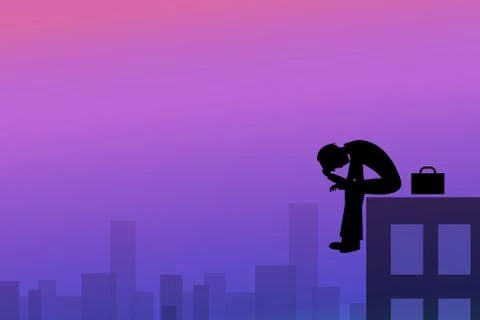 Depression background in silhouette style Stock Illustration