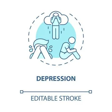 Depression blue concept icon Illustrazione stock