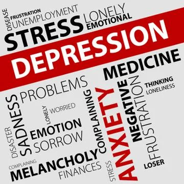 Depression concept made with words Stock Illustration