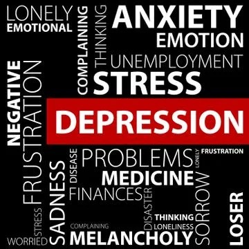 Depression concept made with words イラスト素材
