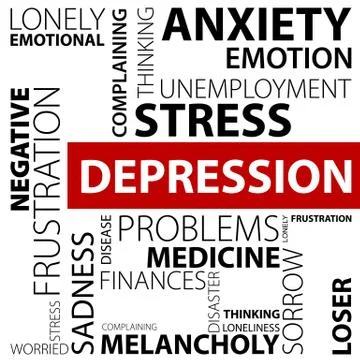 Depression concept made with words Stock Illustration