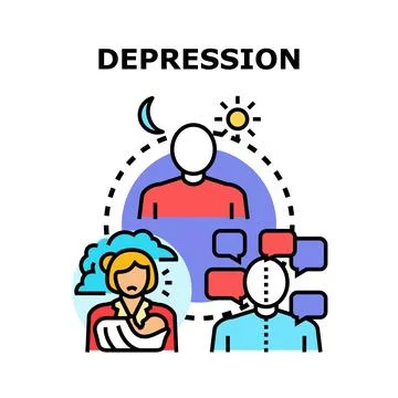 Depression concept with mood changes and mental stress Stock Illustration