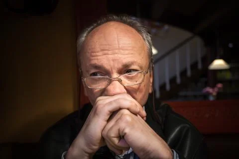 Depression. elderly man Stock Photos