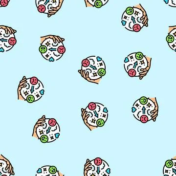 Depression help mental health vector seamless pattern Stock Illustration