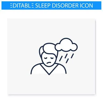 Depression line icon Stock Illustration