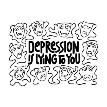 Depression is lying to you Stock Illustration