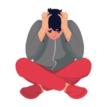 Depression man character Stock Illustration