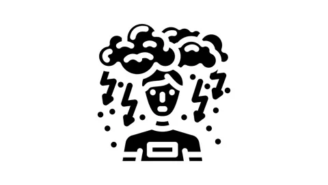Depression man disease glyph icon animation Stock Footage 326736447