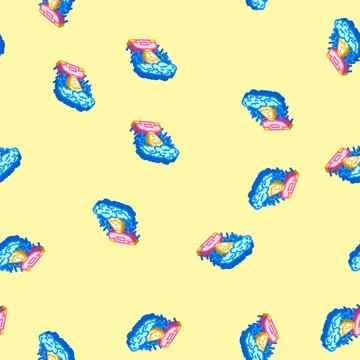 Depression man disease isometric icon seamless pattern Stock Illustration