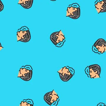 Depression man disease vector seamless pattern Stock Illustration