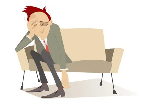 Depression of the man isolated Stock Illustration