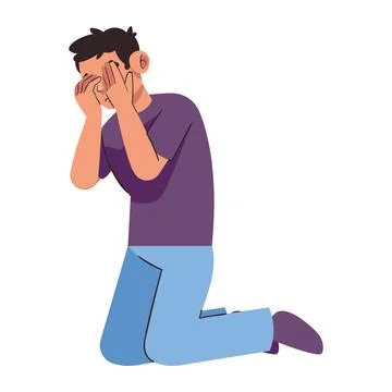Depression man tired Stock Illustration