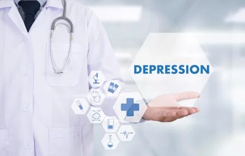 DEPRESSION miserable depressed , Depression and its consequences, Depressed e Stock-Fotos