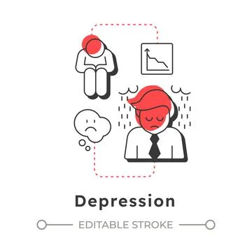 Depression modern linear concept icon Stock-Illustration