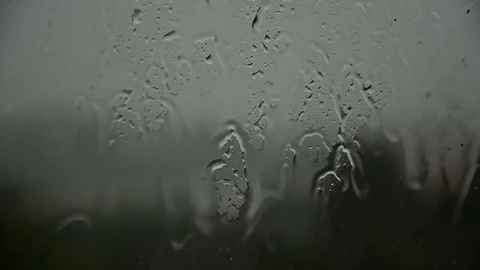 Depression. Outside the rain. The word depression behind the window Stock Footage 100768080
