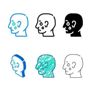 Depression problem clean color icon vector Stock Illustration