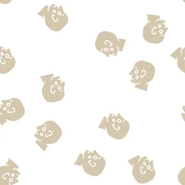 Depression problem glyph vector seamless pattern Stock Illustration